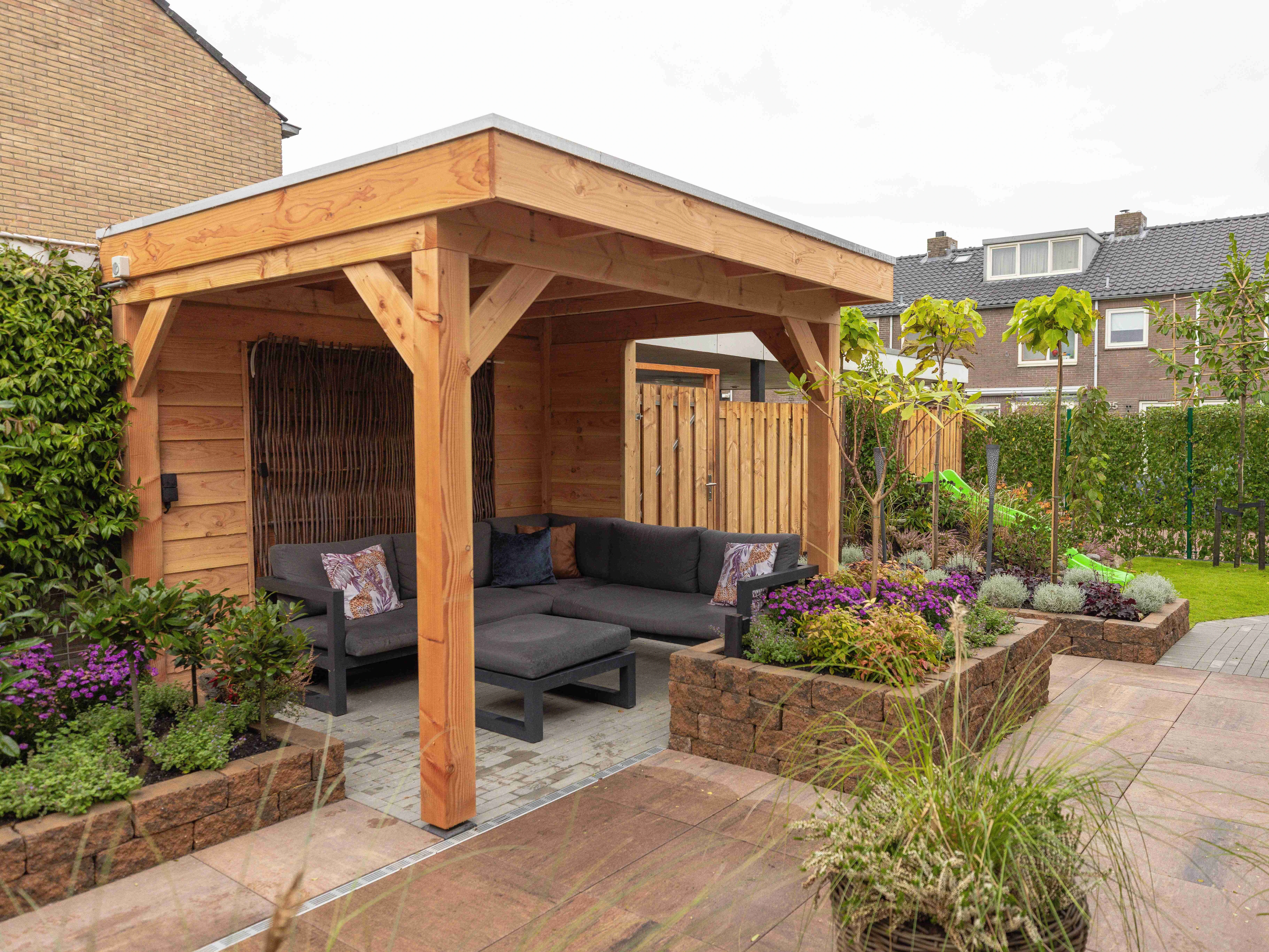 Douglas overkapping, 400 x 300, met achterwand, Westwood Comfort Green - Afbeelding 5